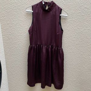 Frank & Oak NWT Purple Dress High Collar XS